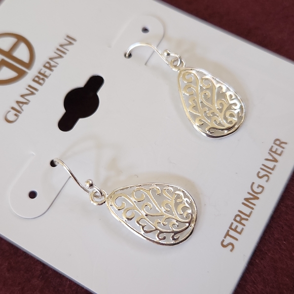 Giani Bernini Filigree Teardrop Drop Earrings - Picture 2 of 4